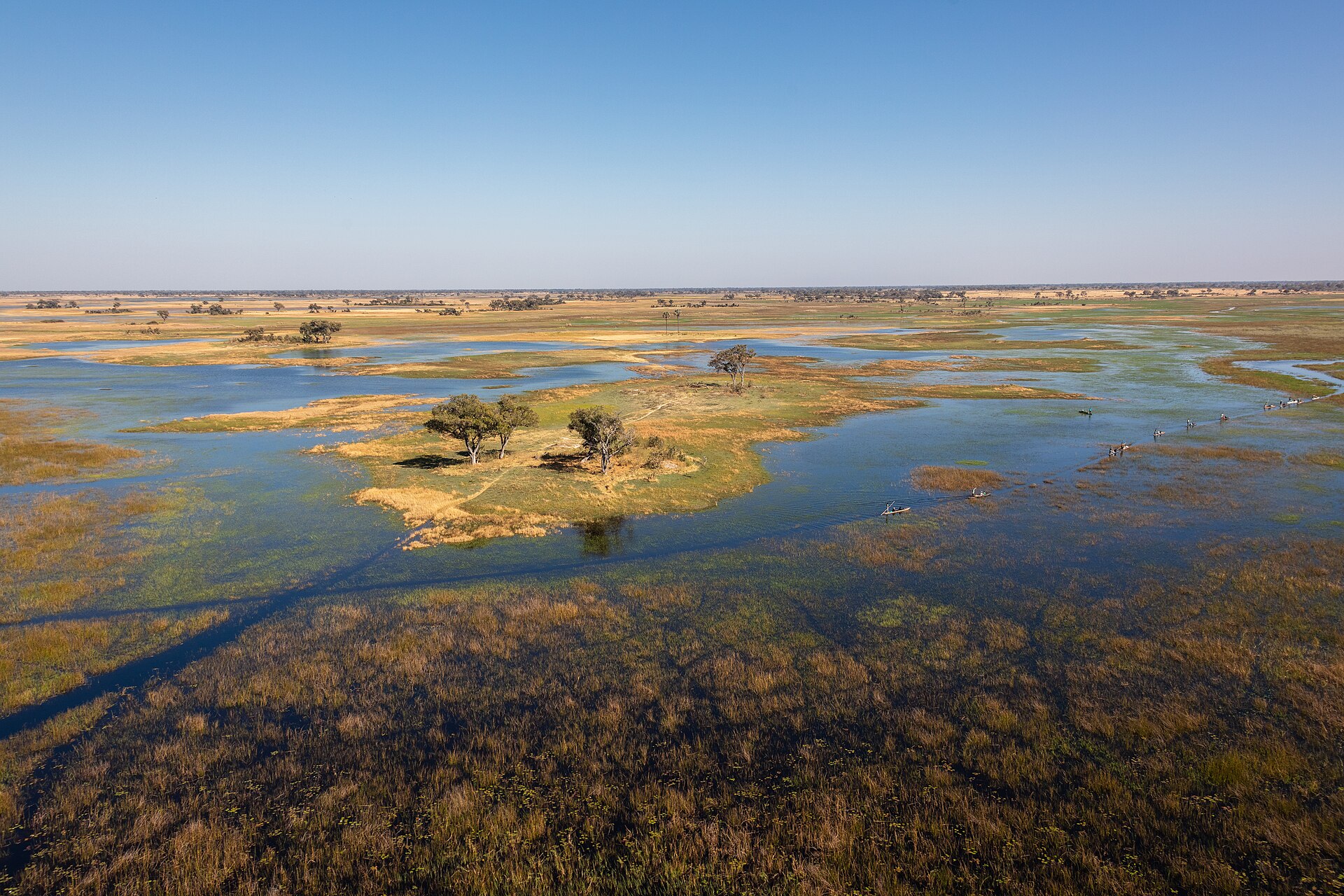 Aerial view of the Okavango Delta