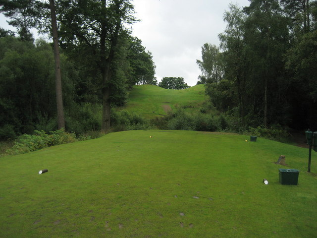 Tree-lined golf fairway